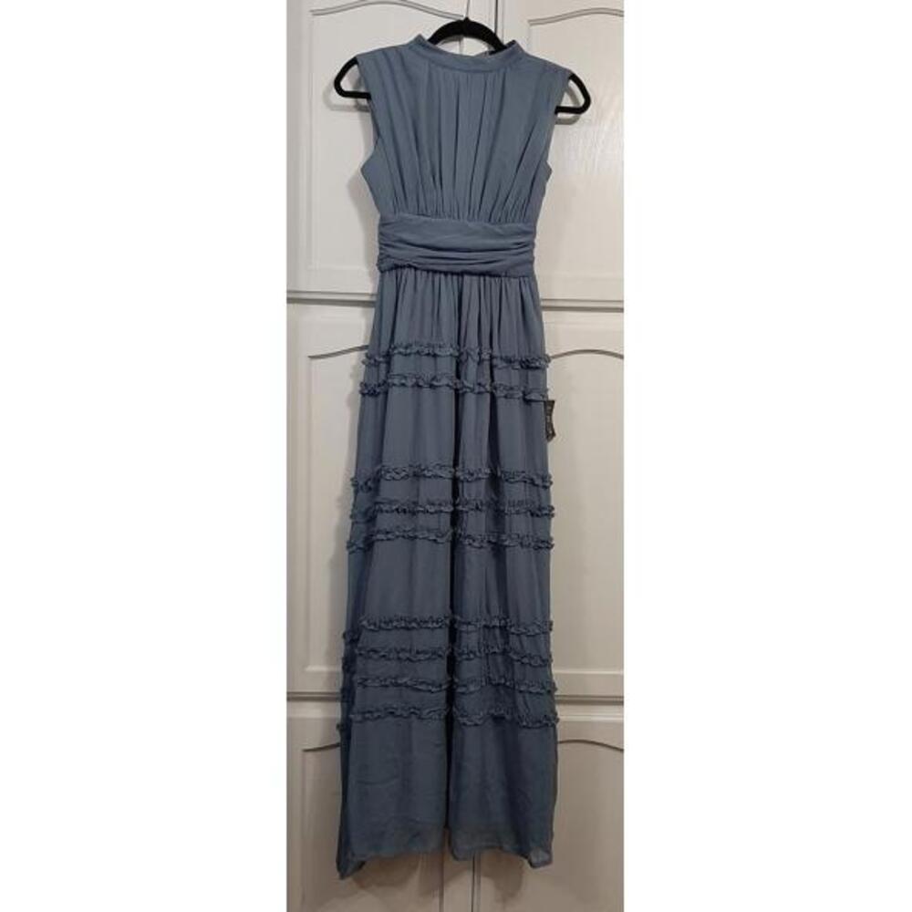 NEW Beautiful Blue Lulu's Maxi Open Back Sleeveless Halter Dress in size XSmall